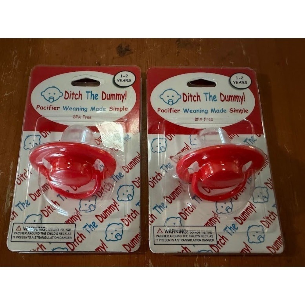 (2) Ditch The Dummy Pacifier Weaning Made Simple 1-2 Years BPA Free Red 2 Pack